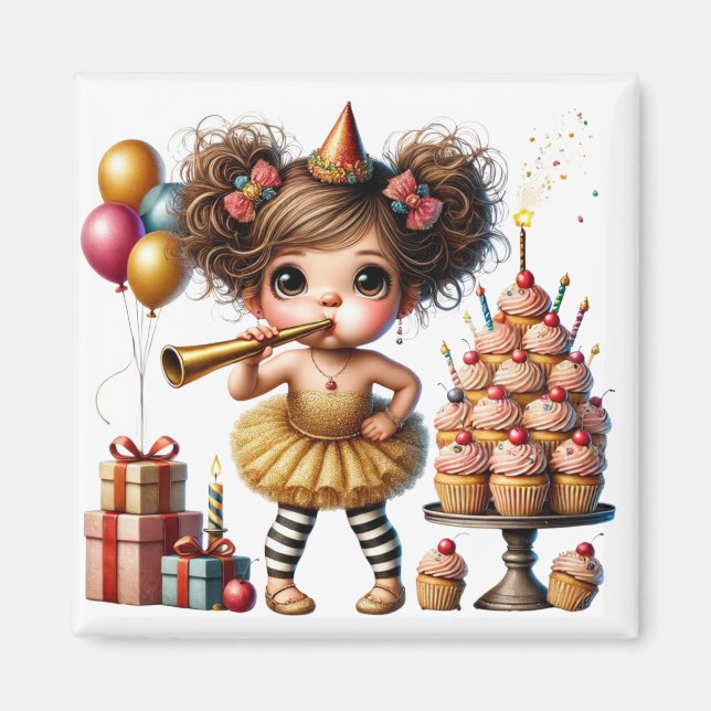 Imã Aniversário Engraçado e Excêntrico de Gnomo (Frente)
