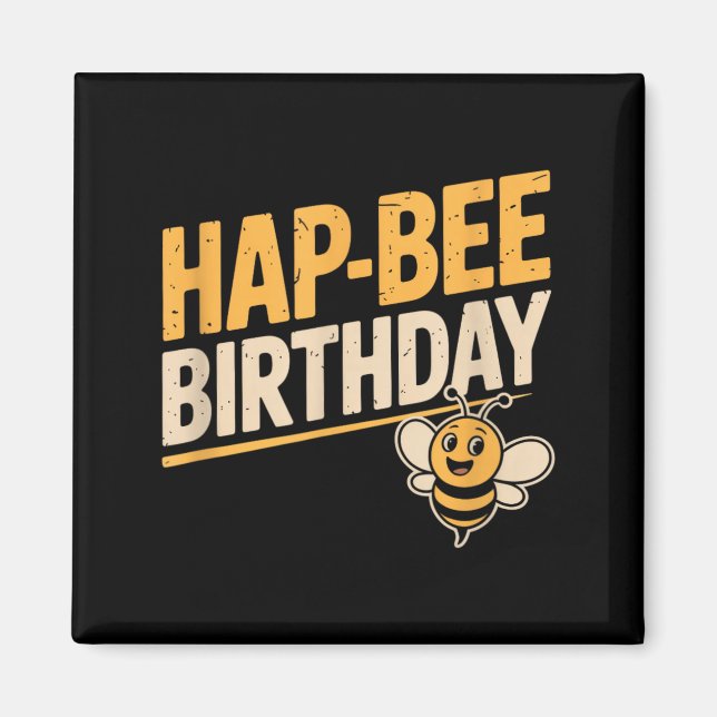 Imã Aniversário Feliz Abelha Presente Engraçado Amante (Frente)