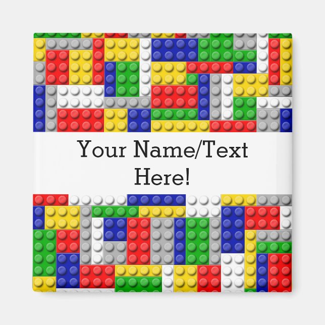 Imã Aniversário/festa do Criador de Blocos de Cores Pr (Frente)