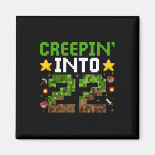 Imã Aniversário Gamer Pixel Creepin" Em 22 Vídeo G