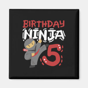 Imã Aniversário Ninja 5 Anos Crianças Karate 5 Birthda