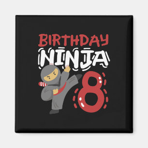 Imã Aniversário Ninja, 8 anos, Karate Kids 8º aniversá