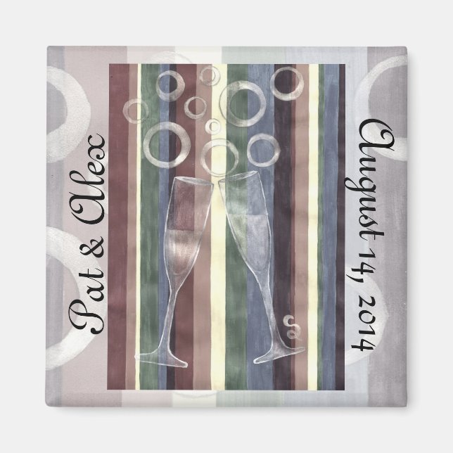 Imã Aniversário Personalizado do Arco-Íris Cheio 3 (Frente)