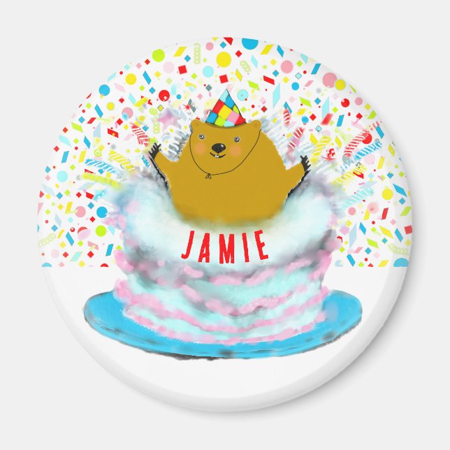 Imã Aniversário Personalizado do Dia da Marmota (Frente)