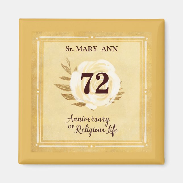 Imã Aniversário personalizável da freira religiosa (Frente)