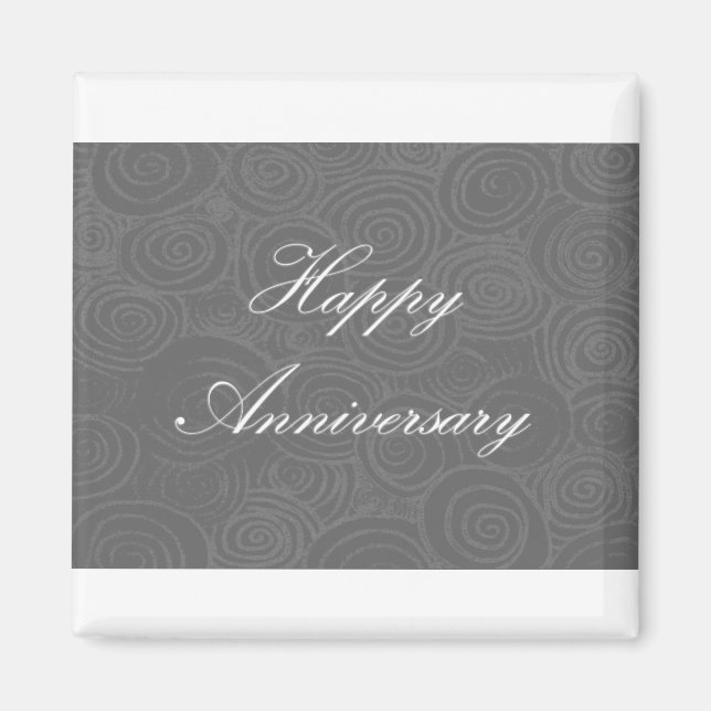 Imã Aniversário Swirls Dark Silver (Frente)