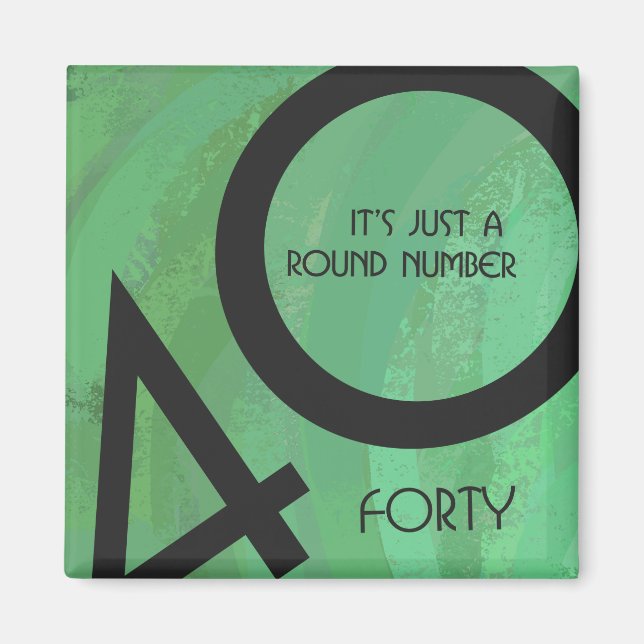 Imã Aniversário Verde de 40 Décadas (Frente)