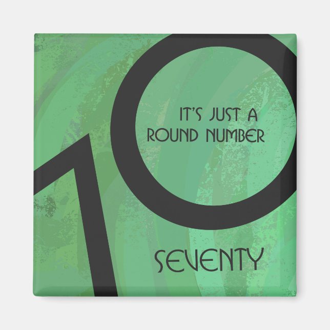 Imã Aniversário Verde de 70 Décadas (Frente)