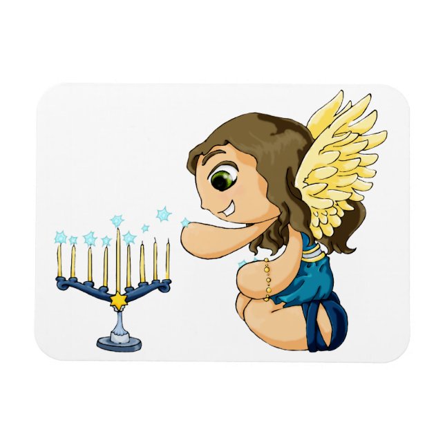 Ímã Anjo de Menorah (Horizontal)