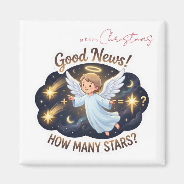 Imã Anjo de Natal Boas Novas Jogo de Matemática e Cont (Frente)