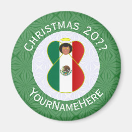 Imã Anjo de Natal da Bandeira Mexicana Personalizado