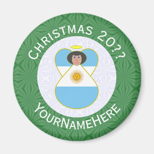 Imã Anjo de Natal Personalizado com a Bandeira Argenti