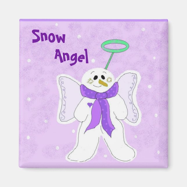 Imã Anjo de Neve Roxo (Frente)