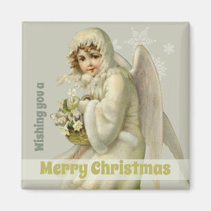 Imã Anjo de neve vitoriano de Natal CC1190