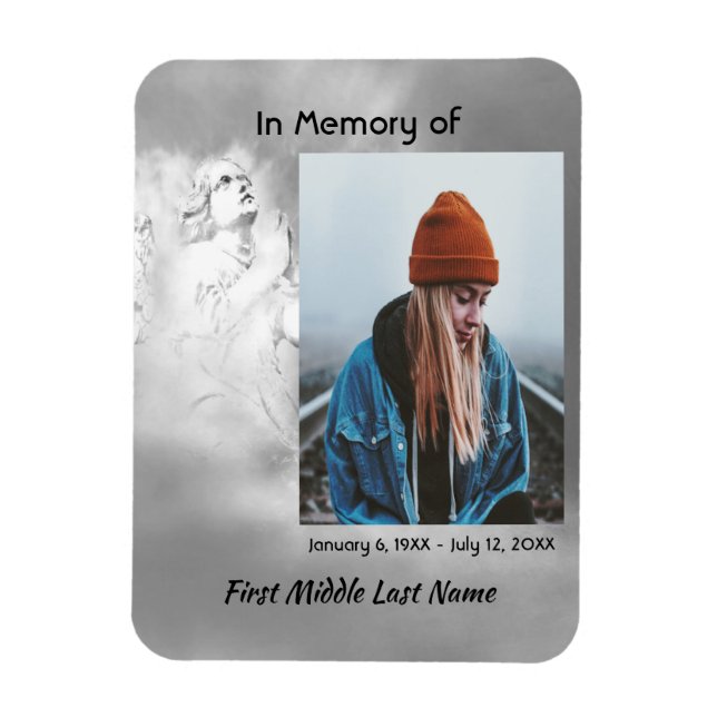 Ímã Anjo do Céu Nuvens Lembrança Memorial (Vertical)