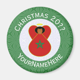 Imã Anjo do Natal marroquino Bandeira Personalizada