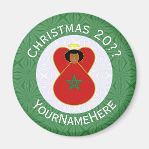Imã Anjo do Natal marroquino Bandeira Personalizada