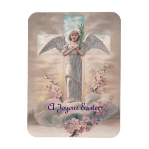 Ímã Anjo do vintage & páscoa da cruz