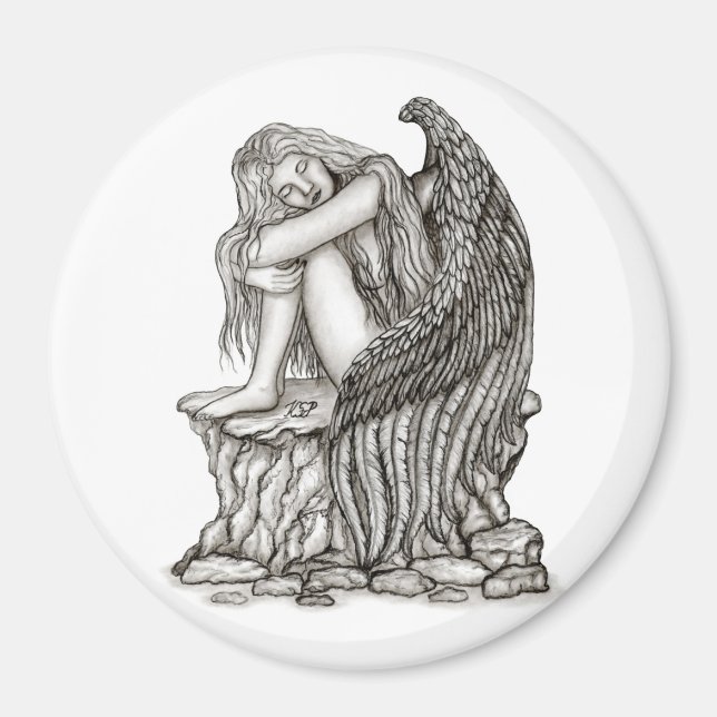 Imã Anjo dormindo na pedra (Frente)