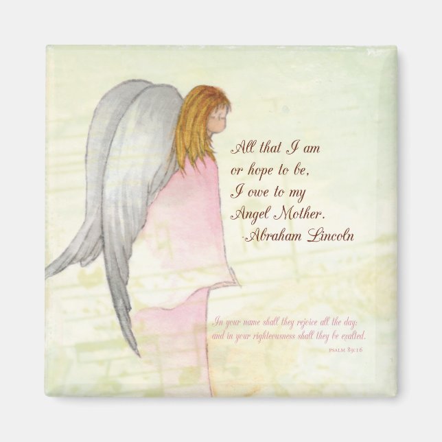 Imã Anjo Religioso dia de as mães, Presente Quadrado (Frente)