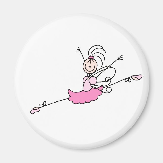 Imã Anjo Rosa Ballerina Magnet (Frente)