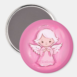 Imã Anjo Rosa Bonito Com Nome Para Meninas Frigorífico