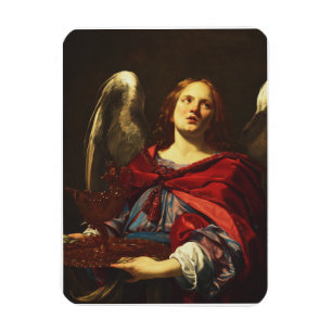 Ímã Anjo segurando o vaso e a toalha