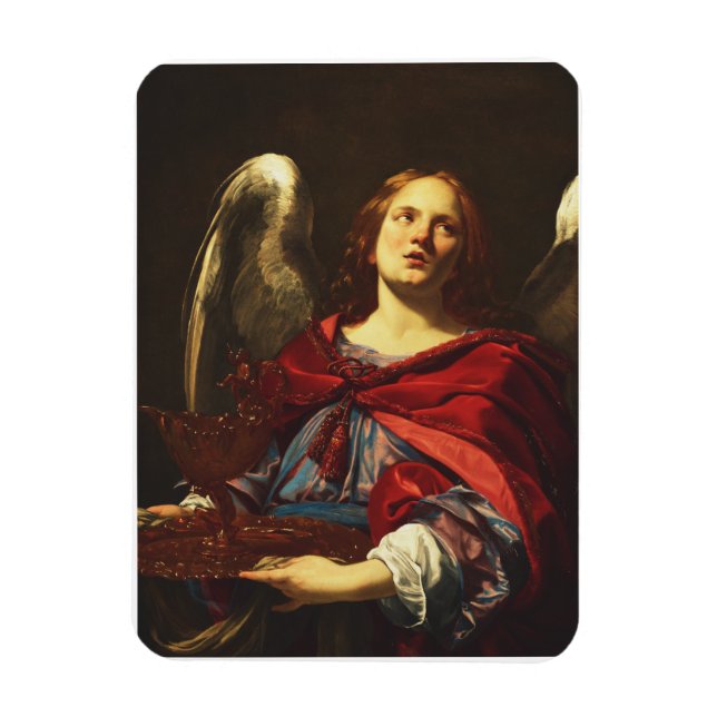 Ímã Anjo segurando o vaso e a toalha (Vertical)