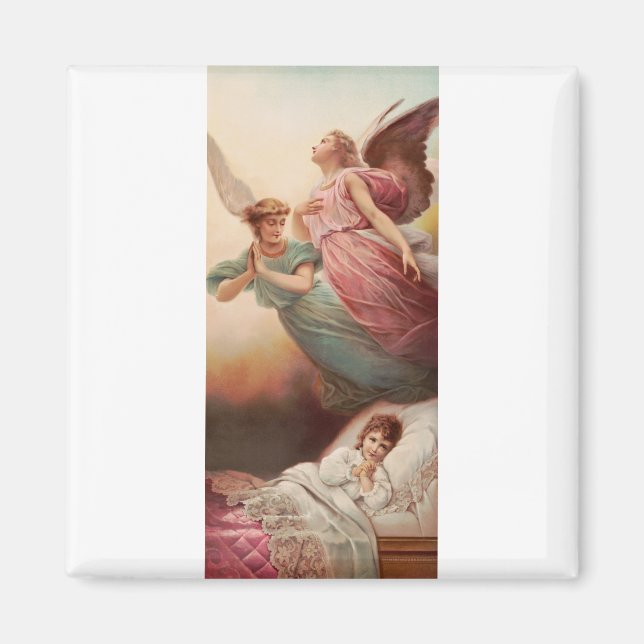 Imã Anjos Guardiões com criança (Frente)