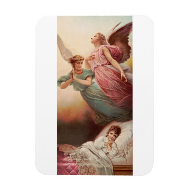 Ímã Anjos Guardiões com criança (Vertical)