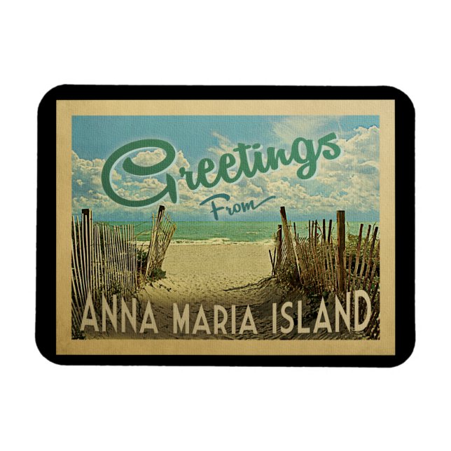 Ímã Anna Maria Island Magnet Beach Viagens vintage (Horizontal)