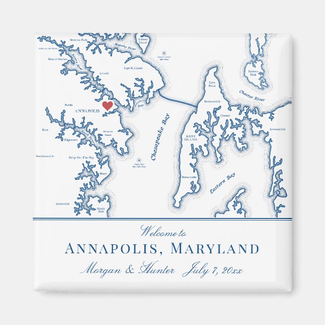 Imã Annapolis Maryland Mapa Destino Destino Favor Casa (Frente)