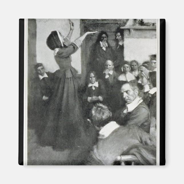 Imã Anne Hutchinson pregando em sua casa em Boston (Frente)