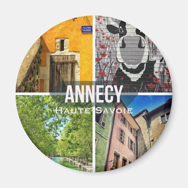 Imã Annecy, Haute-Savoie Round Magnet (Frente)