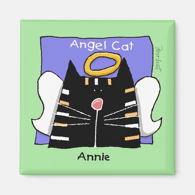 Imã Annie Tabby cat angel magnet (Frente)