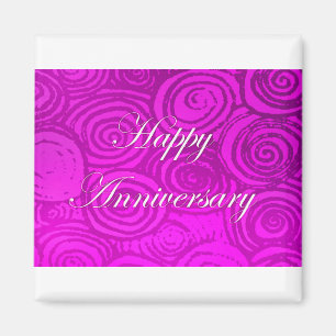 Imã Anniversário Swirls Pink