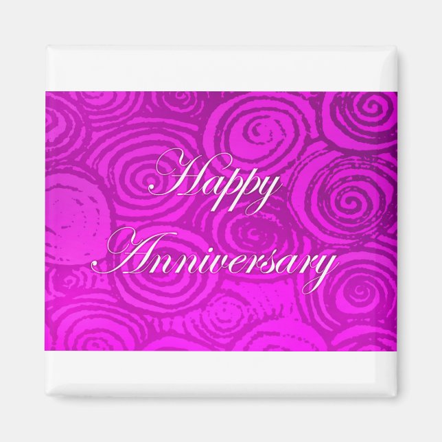 Imã Anniversário Swirls Pink (Frente)
