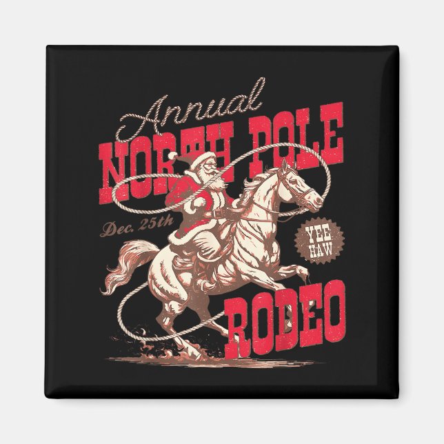 Imã Annual North Le Rodeo Cowboy Santa Howdy Christmas (Frente)
