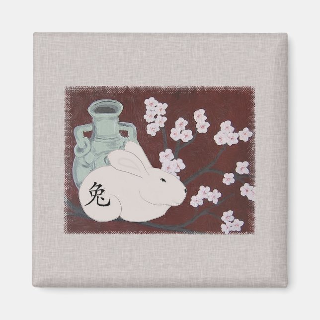 Imã Ano chinês do ímã de coelho (Frente)