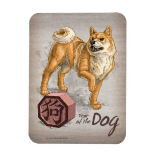 Ímã Ano da arte chinesa do zodíaco do cão