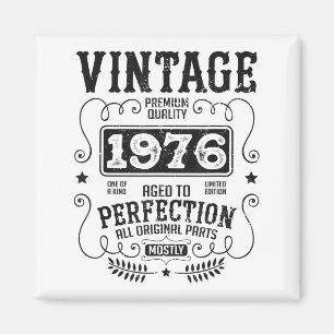Imã Ano de Nascimento Vintage 1976 Aniversário Citaçõe