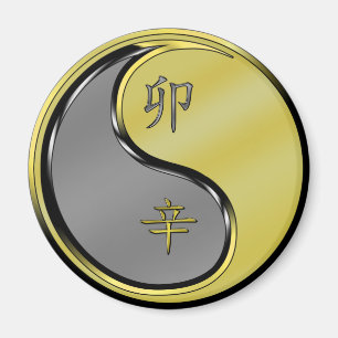 Imã Ano do Coelho Metálico