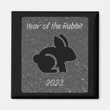 Ano do Design do Rabbit Black Glitter