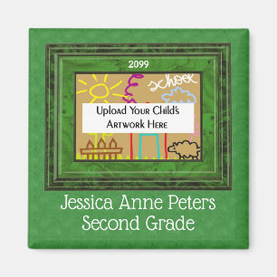 Imã Ano escolar do miúdo verde com foto