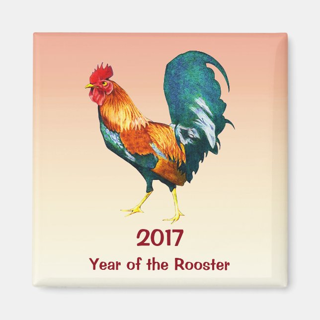 Imã Ano Novo Chinês de 2017 do Magneta Rooster (Frente)