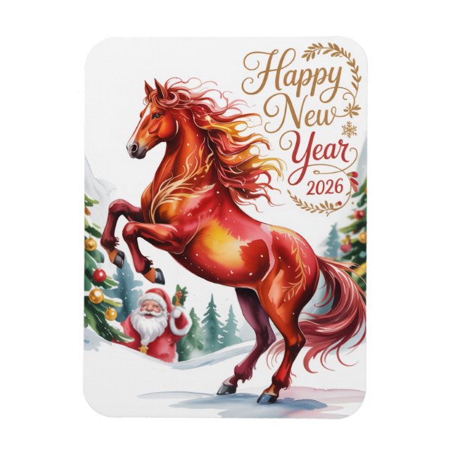 Ímã Ano Novo Chinês do Cavalo 2026 (Vertical)