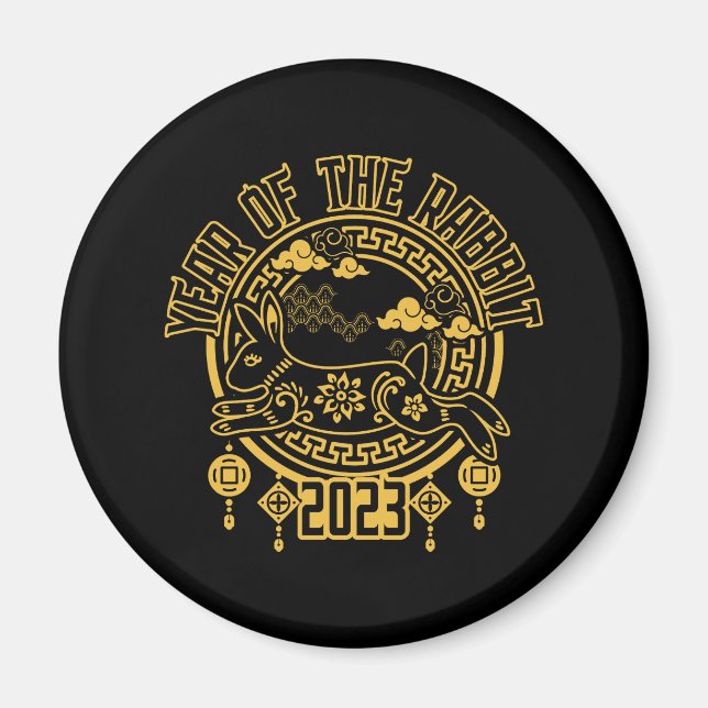 Imã Ano Novo Lunar Chinês do Coelho (Frente)