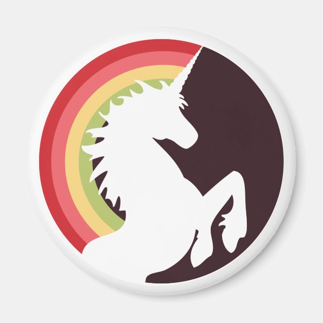 Imã anos 80 Retro Rainbow e Unicorn Magnet (Frente)