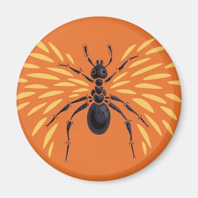 Imã Ant Art Insect Lover Fiery Orange Entomology (Frente)
