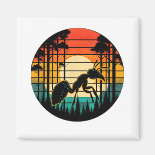 Imã Ant Retro Sunset Vintage Colorful Ant Insetos Amor